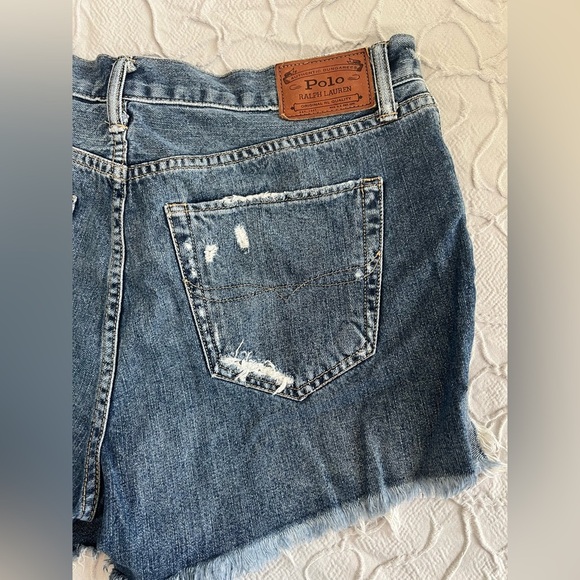 Polo Ralph Lauren Denim Shorts Jean Cut Off  Distressed Size 30 (0534) - Picture 10 of 12